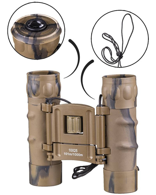 COLLAPSIBLE BINOCULAR - GEN. II - 10x25 - Mil-Tec - DESERT
