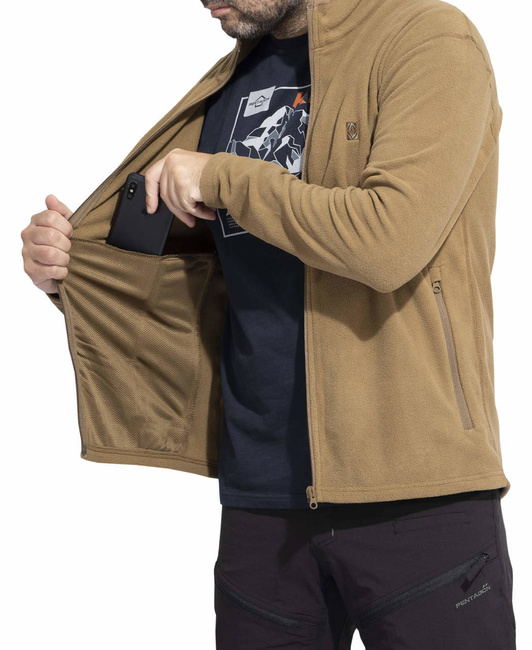 FLEECE SWEATER WITH ZIPPER - ELK - PENTAGON - BLACK/WOLF GREY ZIP