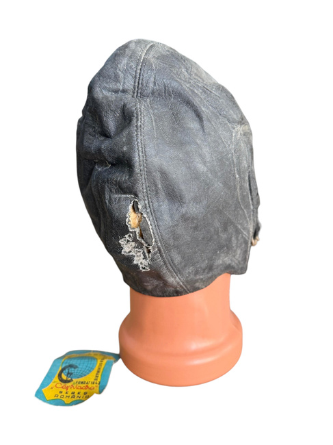 BŐR REPÜLŐS SISAK - ROMÁN HADSEREG KATONAI FELESLEG - FEKETE - HASZNÁLT