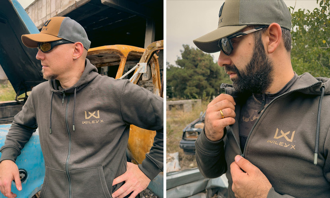 WX URBAN ZIP-UP KAPUCNIS PULÓVER - OD ZÖLD-COYOTE BARNA WX/WILEY X