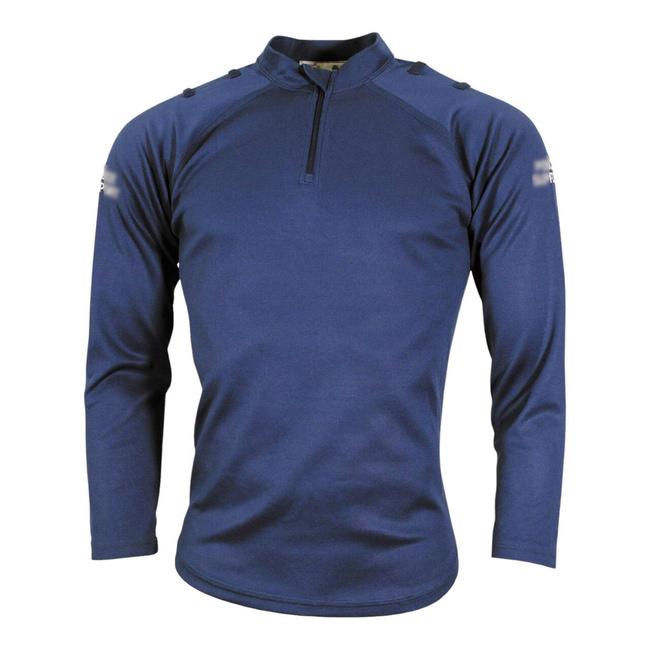 HOSSZÚ UJJÚ KÉK FUNKCIONÁLIS ING, CIPZÁRRAL - KATONAI FELESLEG A BRIT HADSEREGTŐL - HASZNÁLT