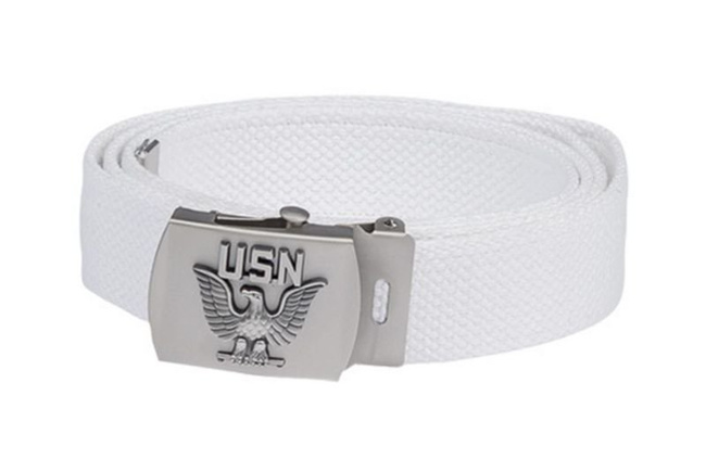 US WHITE NAVY BELT WITH BUCKLE