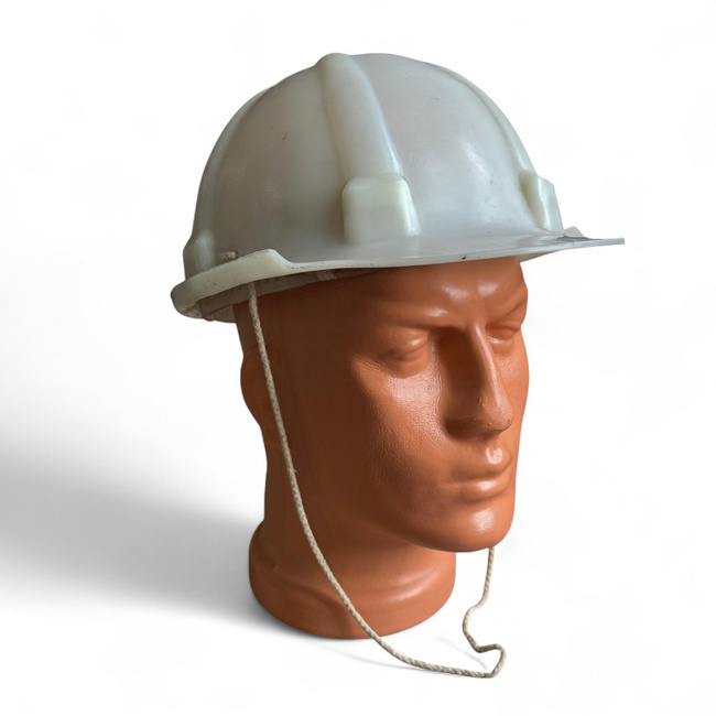 Protective Helmet with Adjustment and Ventilation System - Military Surplus Romanian Army - White - In Good Condition