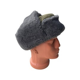 Fur hat, Cold War era, Romanian Army Surplus - SZÜRKE/ZÖLD OD