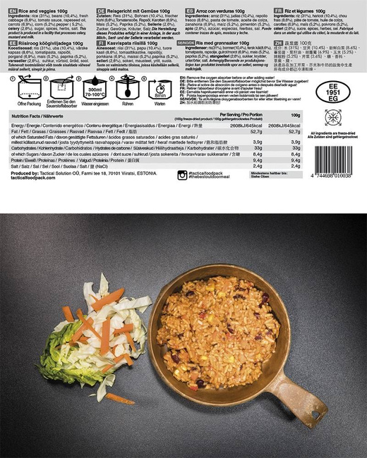 TACTICAL FOODPACK - RIZS ÉS VEGGIÁK  - MILTEC