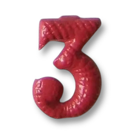 Fém Szám - 3 - Piros - Magyar Hadsereg Katonai Surplus - Mint új