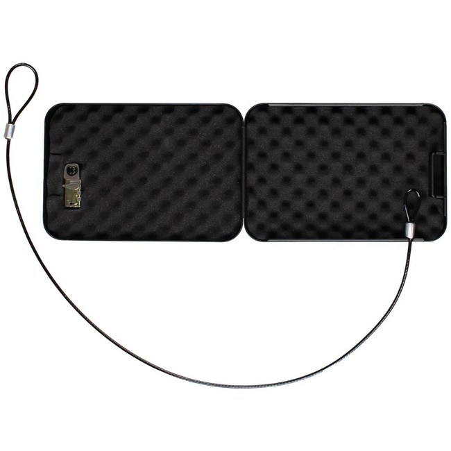 Safety case, black, metal, combination lock