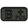 3D VELCRO PATCH - 5 x 2.5 CM - MFH® - FEKETE/OD ZÖLD - VÉRCSOPORT "B POS"