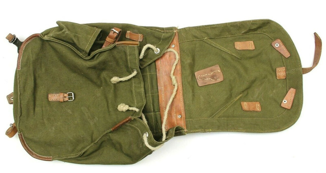 Katonai Olive román retro hátizsák - RSR román hadsereg - Zöld OD - Jó állapotban