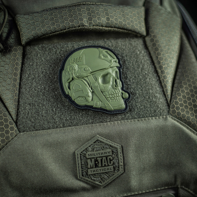 OPERATOR SKULL JELVÉNY - 3D PVC - OLIVE - M-TAC