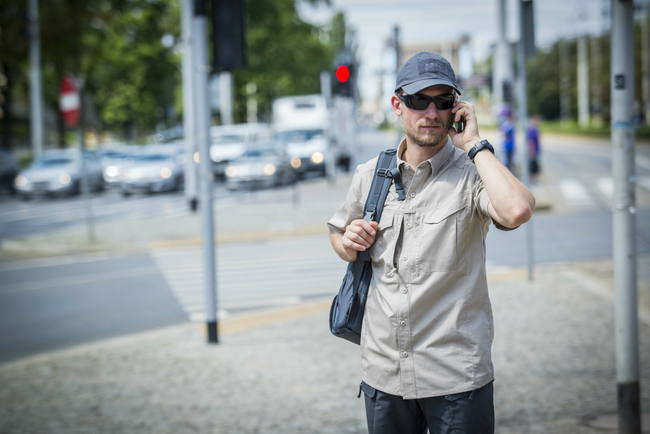 SHORT-SLEEVED SHIRT - DEFENDER MK2® - POLYCOTTON RIPSTOP - Helikon-Tex® - KHAKI
