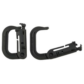 Carabiner, plastic, "Molle", OD green, two pack