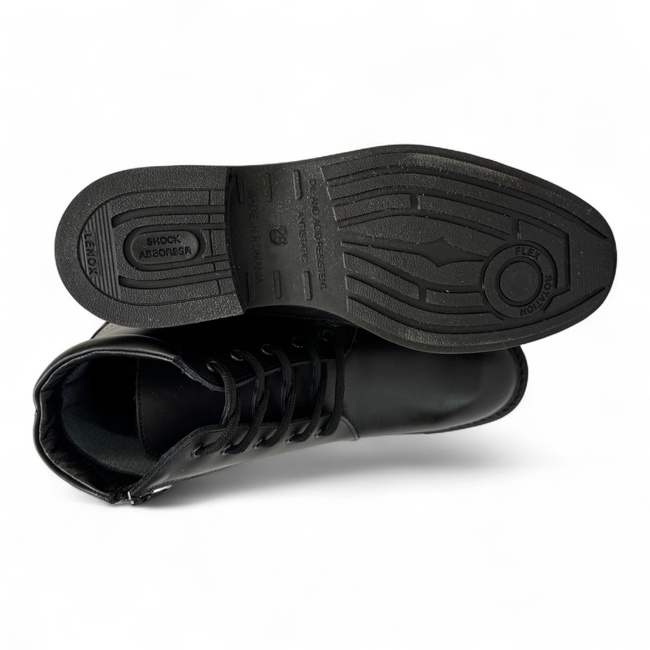 Fűzős Bakancs Személyzetnek, Diákoknak és Kadétoknak - LENOX - Fekete