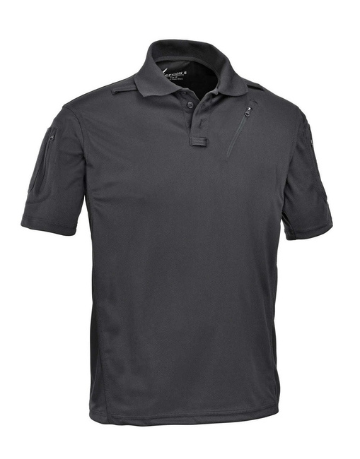 POLO T-SHIRT WITH POCKETS - "ADVANCED TACTICAL" - DEFCON 5® - BLACK