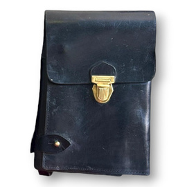 Bőr táska - RSR korszakbeli katonai Porthart - Román hadsereg feleslege - Fekete - Használt