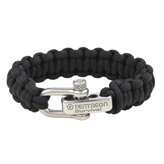 Pentagon 2.0 Survival Bracelet Paracord - Black 