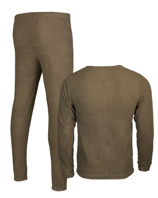 FLEECE UNDERWEAR SET WITH ROUND NECK - Mil-Tec - OD (Olive Drab)