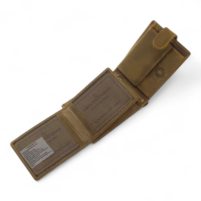 Bőrpénztárca vadászoknak mintával - Fácán - Barna - GreenDeed