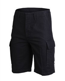 Német vakondprém-szövet Bermuda, előmosott, Fekete