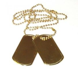 DÖGCÉDULÁK US GOLD DOG TAG SET W/ CHAINS IMPORT