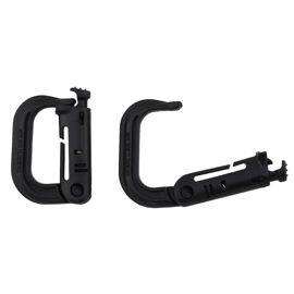 Carabiner, plastic, "Molle", black, two pack