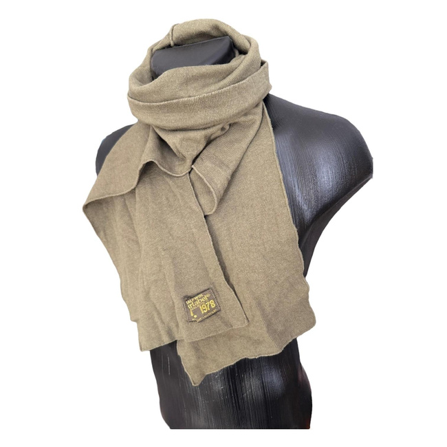 Vintage Half Tubular Scarf - 1970s - Dutch Army Military Surplus - Olive Green - In Good Condition