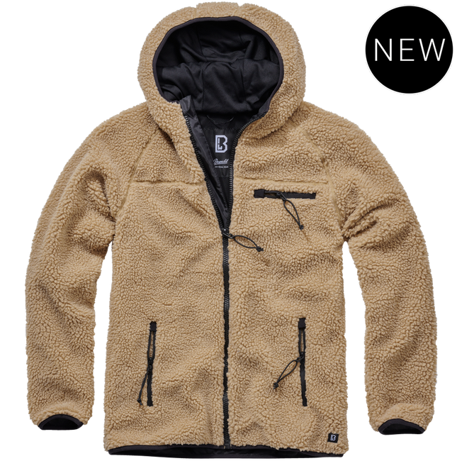 TEDDYFLEECE WORKER JACKET - CAMEL - BRANDIT