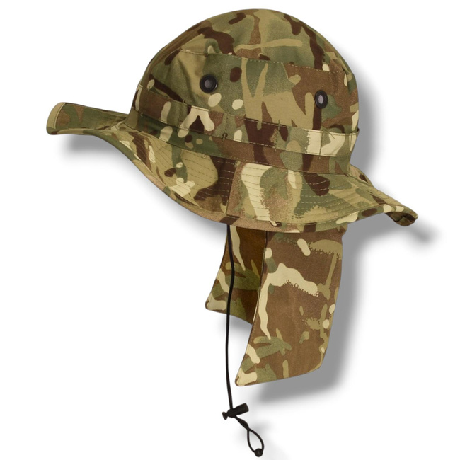 Boonie Hat with Detachable Neck Flap - British Army Military Surplus - MTP Camouflage - Used
