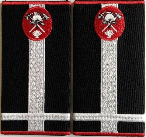 Grade Maior Pompieri ISU, IGSU țesute pe suport textil din paspoal cusut, cu semn de armă brodat