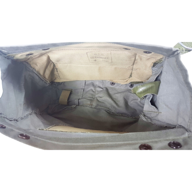 VÁSZON TÁSKA VÉDŐMASZKHOZ - MP4 - 1970-ES ÉVEK - LENGYEL HADSEREG KATONAI FELESLEG - ZÖLD OD - HASZNÁLT