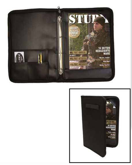 NÉMET PARANCSNOK TÁJÉKOZTATÓ - A4 - 26x38x3 CM - Mil-Tec® - FEKETE