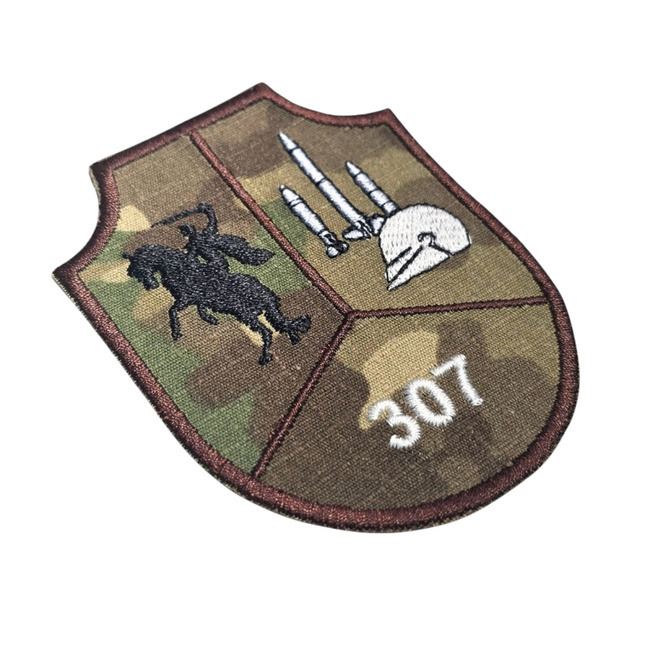 EMBLEMA – DEPOZITUL CENTRAL 307 MUNITII TARA HATEGULUI – INSIGNA PROFESIONALA PENTRU MILITARI - BRODATA PE SUPORT COMBAT (CAMUFLAJ) FORTE TERESTRE