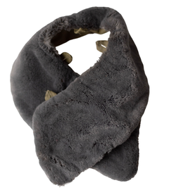 SZŐRME GALLÉR - ROMÁN KATONAI FELESLEG - SZÜRKE - HASZNÁLT