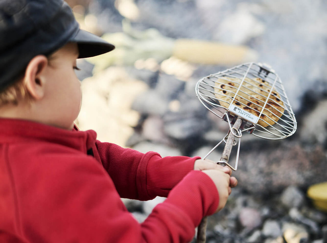 Nagypapa tűzgrillje, rozsdamentes acél - Ezüst