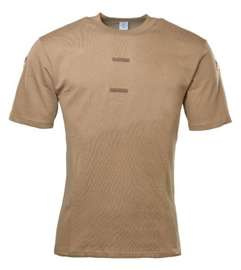 SHORT SLEEVE UNDERSHIRT WITH VELCRO STRIPS - MILITARY SURPLUS FROM THE GERMAN ARMY - BROWN - LIKE NEW