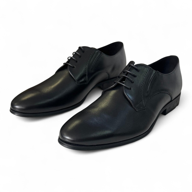 Classic Leather Shoes for Local Police, ANP, Gendarmerie, and IGSU - MARISDAL Shoes - Black Vitello