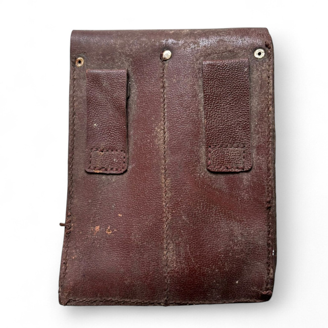 Bőr táska 4 AK-47 tölténytárhoz - Román hadsereg feleslege - Jó állapotban