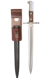Swiss K31 Bayonet W. Leather Frog Used