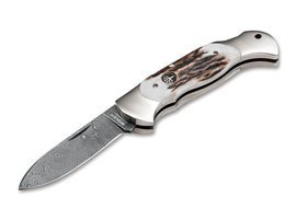 POCKET KNIFE SCOUT SPEARPOINT DAMASCUS - BOKER PLUS