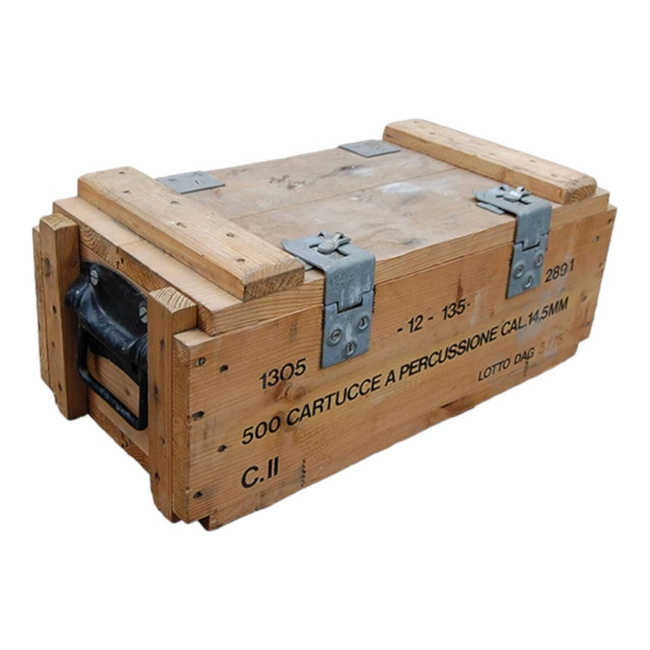 FÁBÓL KÉSZÜLT LŐSZERES LÁDA - 47X22X20CM - HASZNÁLT