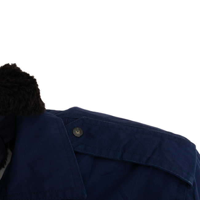 KÉK REPÜLÉSI PARKA KABÁT PÁRNÁZOTT GALLÉRRAL ÉS KIVEHETŐ BÉLÉSSEL - KATONAI TÖBBLET RÓMAI HADSEREG - HASZNÁLT