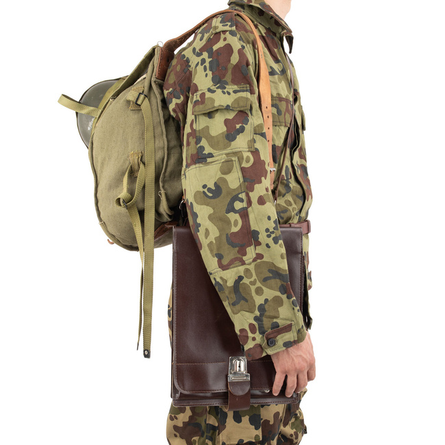 Katonai hátizsák- Hidegháborús román hadsereg (vászon) - vintage ritka - Zöld OD - Mint új