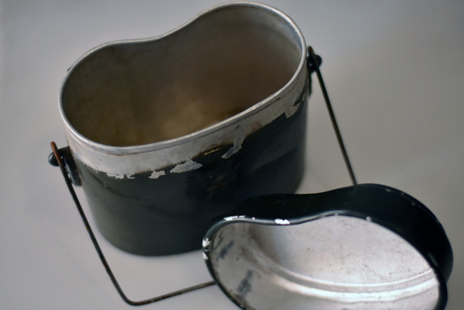 ALUMINIUM CANTEEN - GENUINE MILITARY SURPLUS ROMANIAN ARMY - USED