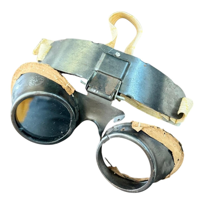 Aluminum Welding Goggles - Model G249 - Romanian Metallurgical Industry RSR - Romanian Army Military Surplus - Black - With Defects/Used