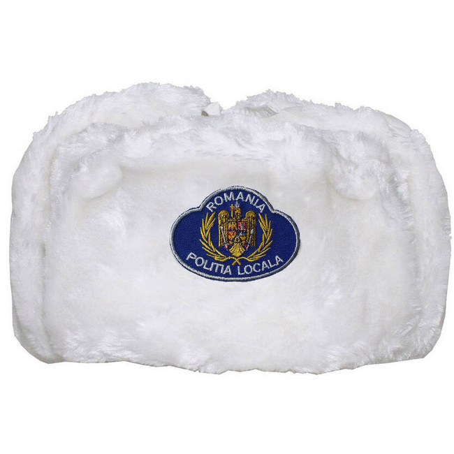 White black fur hat for Romanian Local Police