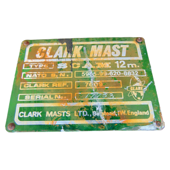 PNEUMATIC RADIO ANTENNA WITH MAST - 2.4 M LONG (CLOSED) - MILITARY SURPLUS BRITISH ARMY - IN GOOD CONDITION