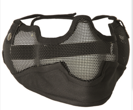 Black Airsoft Protection Mask W. Net Lens
