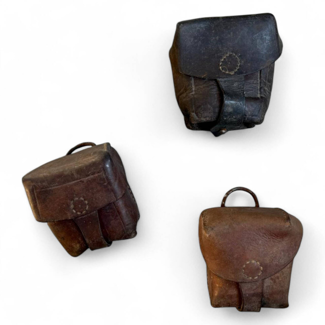 EGYZSEBŰ, BŐR TÖLTÉNYTÁSKA PORT ZB, WWII - KATONAI FELESLEG ROMÁN HADSEREG - BARNA - HASZNÁLT - HASZNÁLT