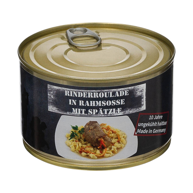 CANNED BEEF ROULADE WITH NOODLES - 400 G - SHELF LIFE 10 YEARS - MFH®