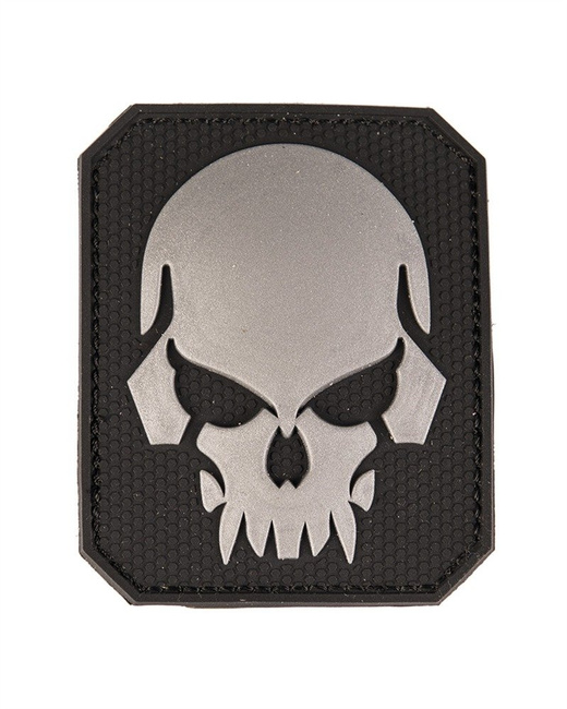 BLACK PVC SKULL 3D PATCH W. HOOK and LOOP CLOSURE